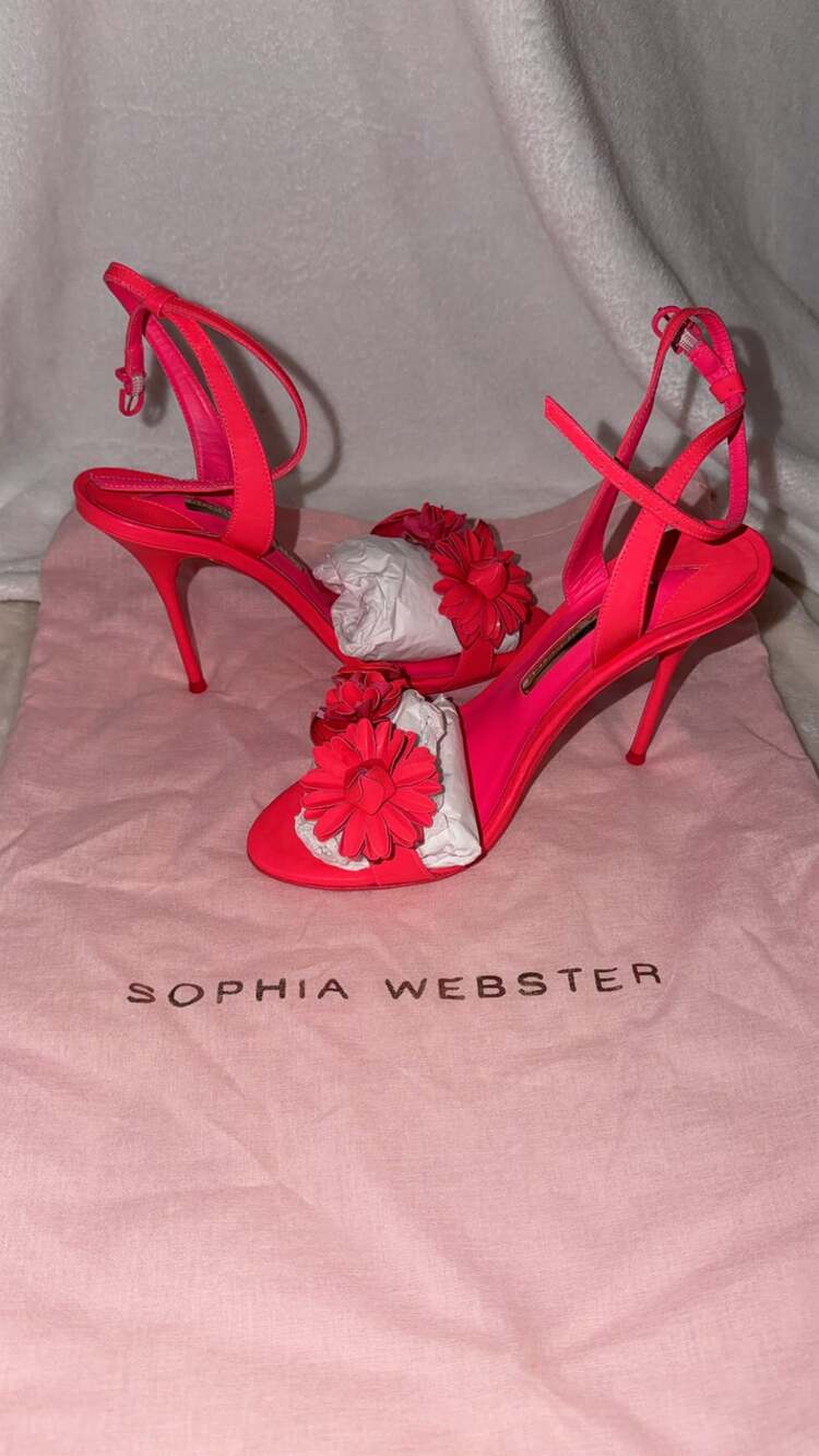 Sophia Webster Hot Pink Floral Heels